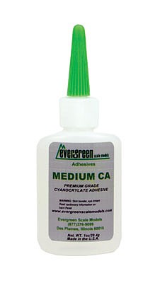 Evergreen 1 oz Medium CA Adhesive Bottle refill pack Hobby and Model CA Super Glues #655