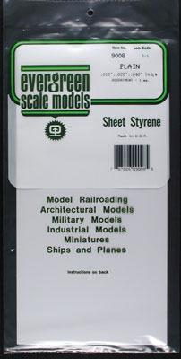 Evergreen Plastic Styrene Plain Assortment (3) Model Railroad Scratch Building Supply #9008