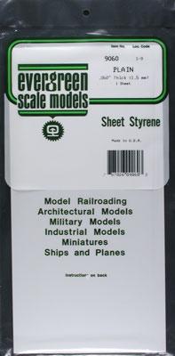 Evergreen Plastic Styrene Plain Sheet (.060 x 6 x 12) (1) Model Railroad Scratch Building Supply #9060