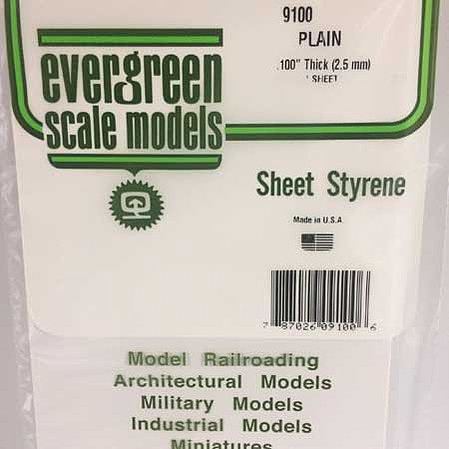 Evergreen .100 Plain Sheet 6X12 1pk