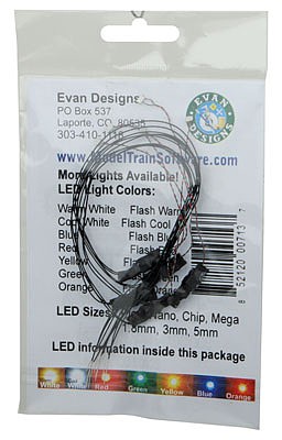 Evans Flashing Chip LED Green w/8 20.3cm Wire Leads - 7-19V AC or DC pkg(5)