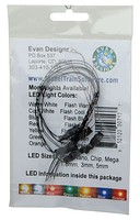 Evans Flashing Chip LED Green w/8'' 20.3cm Wire Leads 7-19V AC or DC pkg(5)