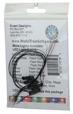 Evans Flashing Nano Chip LED Cool White w/8 20.3cm Wire Leads - 7-19V AC or DC pkg(5)