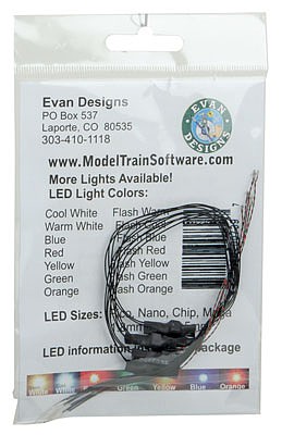 Evans Fast-Flashing Nano Chip LED Red w/8 20.3cm Wire Leads - 7-19V AC or DC pkg(5)