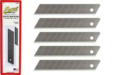Excel Heavy Duty Snap Off Blades (5) (replaces XAC-243) Hobby and Plastic Model Cutting Tool #20007