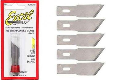 Excel #19B Angled Bevel Edge Blades Hobby and Plastic Model Cutting Blade #20019b