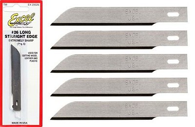 Excel #26 Whittling Blade Hobby and Plastic Model Cutting Blades #20026