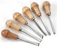 Excel 5.5'' Palm Style Deluxe Woodcarving Chisel Set (6pc) Hobby and Model Woodcarving Set #56010