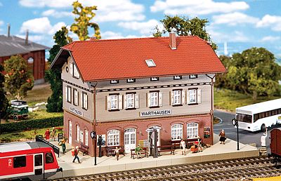 Faller Warthausen Station Kit (Weathered) HO Scale Model Railroad Building #110123