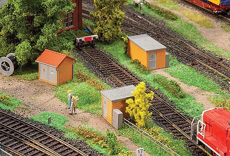 Faller Brick Substations (3) HO Scale Model Railroad Trackside Accessory #120266