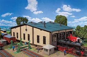 Faller 3 Stall Roundhouse with Servo Drive Kit HO Scale Model Railroad Building #120277 Faller 3 Stall Roundhouse with Servo Drive Kit HO Scale Model Railroad Building #120277
