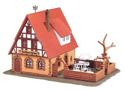 Faller Zur Krone Inn with Beer Garden HO Scale Model Railroad Building #130314