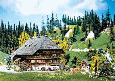 Faller Black Forest Farmyard with Accessories HO Scale Model Railroad Building #130366