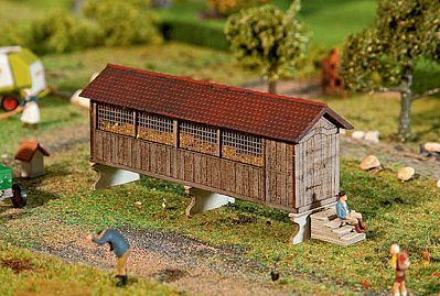 Faller Horizontal Wood Corn Crib Kit HO Scale Model Railroad Building #130532