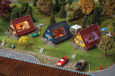 Faller Holiday Homes Kit (3) HO Scale Model Railroad Building #130606
