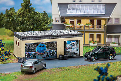 Faller Double Garage with Drive HO Scale Model Railroad Building #130621