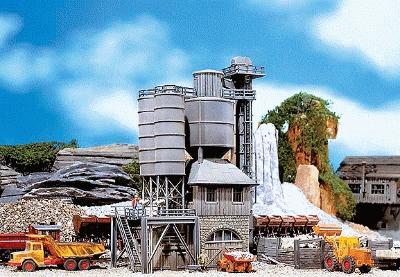 Faller Old Concrete Mixing Plant with Storage Silos HO Scale Model