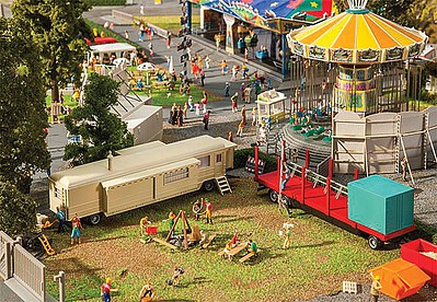 Faller Fairground Trailers Set #1 Kit HO Scale Model Railroad Building #140480