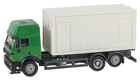 Faller Mercedes-Benz SK94 Truck with 20' Construction Container Load Car System Green Faller Mercedes-Benz SK94 Truck with 20' Construction Container Load Car System Green
