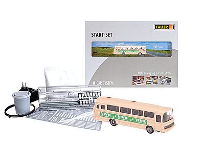 Faller Car System Starter Kit Mercedes O 302 Postal Bus HO Scale Railroad Model #161501