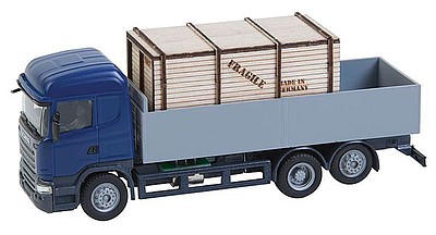 Faller Scania R 13 HL Low-Side Truck w/ Wooden Crate Load HO Scale Model Railroad Vehicle #161597