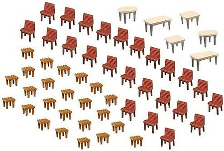 Faller 7 Tables and 48 Chairs HO Scale Model Railroad Accessory #180438