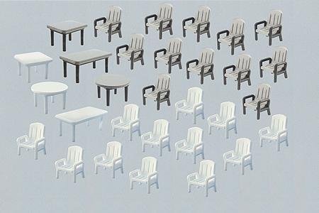 Faller 6 Tables & 24 Patio Chairs HO Scale Model Railroad Accessory #180439
