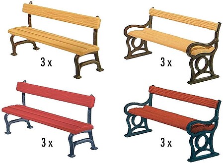 Faller Park Benches HO Scale Model Railroad Building Accessory #180443