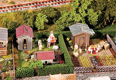 Faller 2 Gardens with Small Sheds Kit HO Scale Model Railroad Building #180494