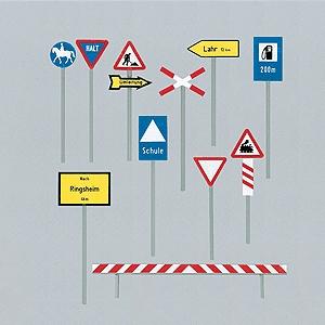 Faller German Traffic Signs (1948-1977) HO Scale Model Railroad Road Accessory #180539