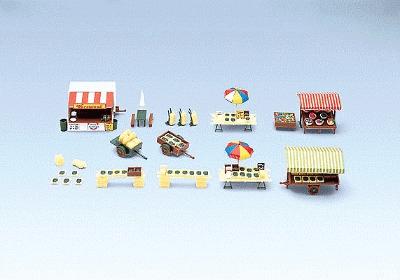 Faller Market Stands & Carts HO Scale Model Railroad Building Accessory #180582