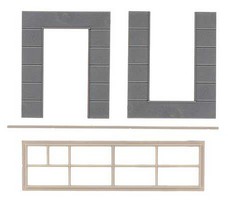 Faller 2 Walls with High Windows HO Scale Model Railroad Building Accessory #180883