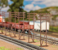 Faller Double-Mast Telephone/Utility Poles (6) HO Scale Model Railroad Road Accessory #180921 Faller Double-Mast Telephone/Utility Poles (6) HO Scale Model Railroad Road Accessory #180921