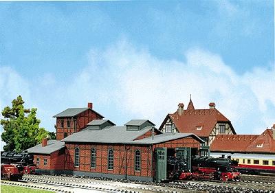 Faller 2-Stall Engine Shed N Scale Model Railroad Building #222136