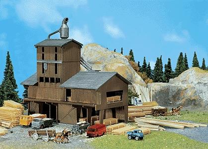 Faller Sawmill (Weathered Model Kit) N Scale Model Railroad Building #222181