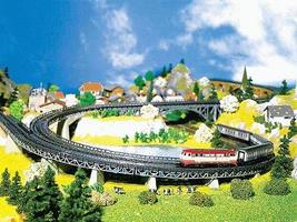 Faller Curved Steel Bridge 22.5cm Radius (4) N Scale Model Railroad Bridg #222543 Faller Curved Steel Bridge 22.5cm Radius (4) N Scale Model Railroad Bridg #222543