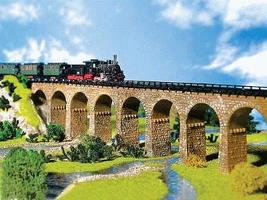 Faller Straight Viaducts Kit (2) N Scale Model Railroad Bridge #222585
