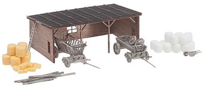 Faller Hay Storage Barn Kit with Accessories N Scale Model Railroad Building #232366