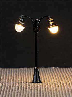 Faller LED Double Lantern Arc Light (3) - N-Scale N Scale Model Railroad Street Light #272126