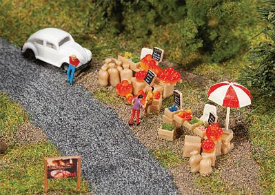 Faller Roadside Produce Peddler Kit N Scale Model Railroad Building #272536