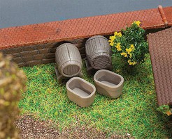 Faller 4 Barrels, 4 Tubs N-Scale Faller 4 Barrels, 4 Tubs N-Scale