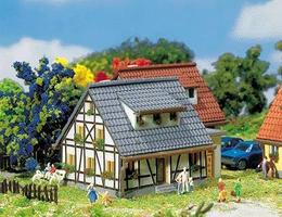Faller Half-Timbered House with Blue Roof Z Scale Model Railroad Building #282760