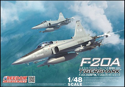 Freedom F20A Tiger Shark USAF Fighter Plastic Model Airplane Kit 1/48 Scale #18002