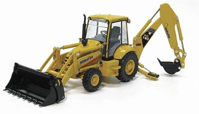 Construction Equipment - Komatsu (Die Cast Metal) Backhoe Loader - 1/50