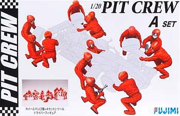 Fujimi Formula 1 Pit Crew Set A Plastic Model Vehicle Accessory Set 1/20 Scale #11244