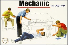 Fujimi Mechanic Figures (4) Plastic Model Vehicle Accessory Kit 1/24 Scale #11662