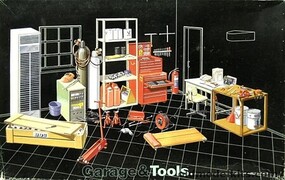 Fujimi Garage Tools Set Welder/Hoist/Tool Chest/etc. Plastic Model Diorama Kit 1/24 Scale #11668