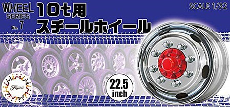 Fujimi Steel Wheel for 10T 22.5 Tire & Wheel Set Plastic Model Tire Wheel 1/32 Scale Kit #19348
