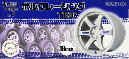 Fujimi 1/24 Volk Racing TE37 18 Tire & Wheel Set (4)