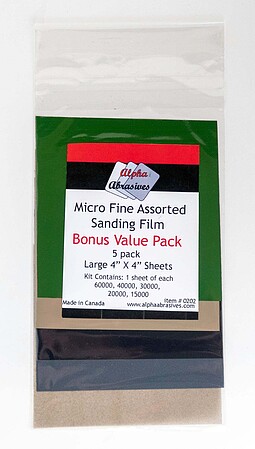 Flex-I-File Fine Pro Sanding Film Sheet 5 pack (4x4) Hobby and Model Sanding Hand Tool #202